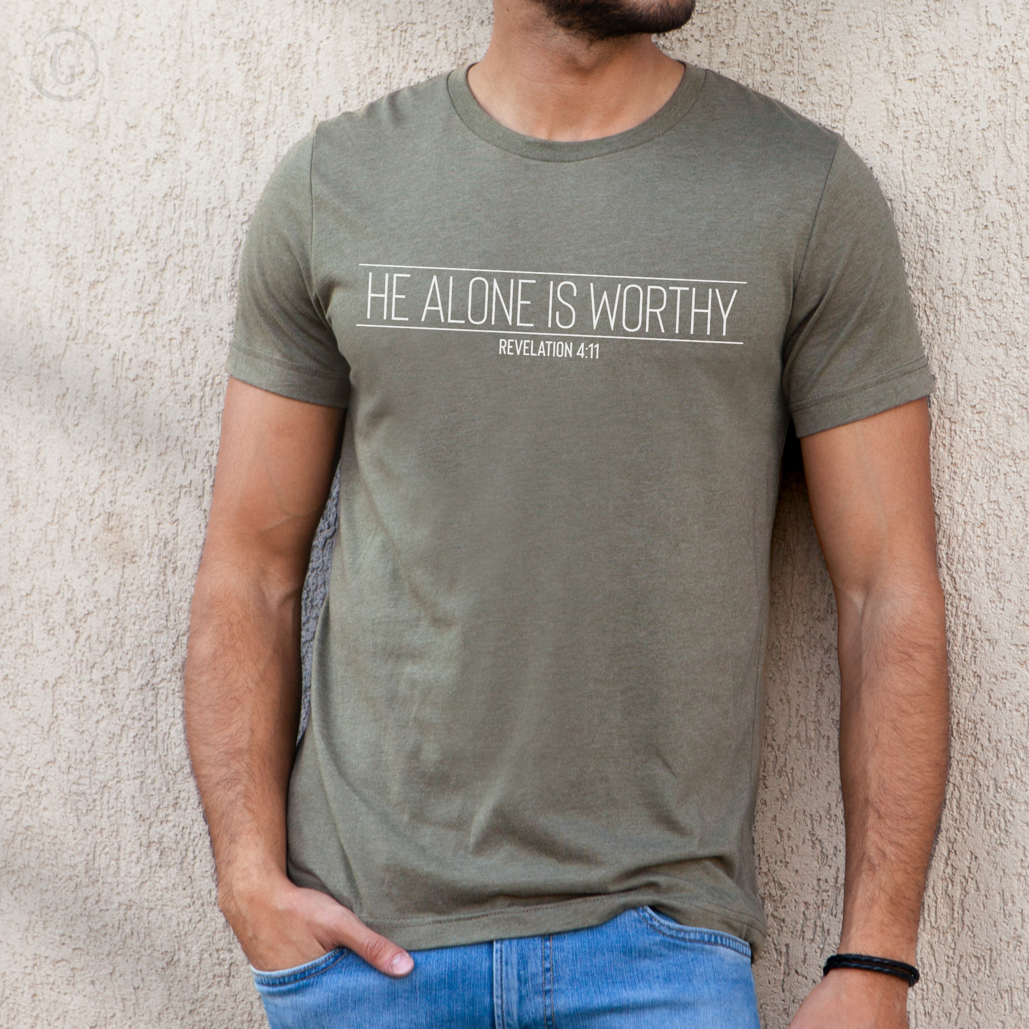 He Alone Is Worthy Revelation 4:11 Unisex Christian T-Shirt