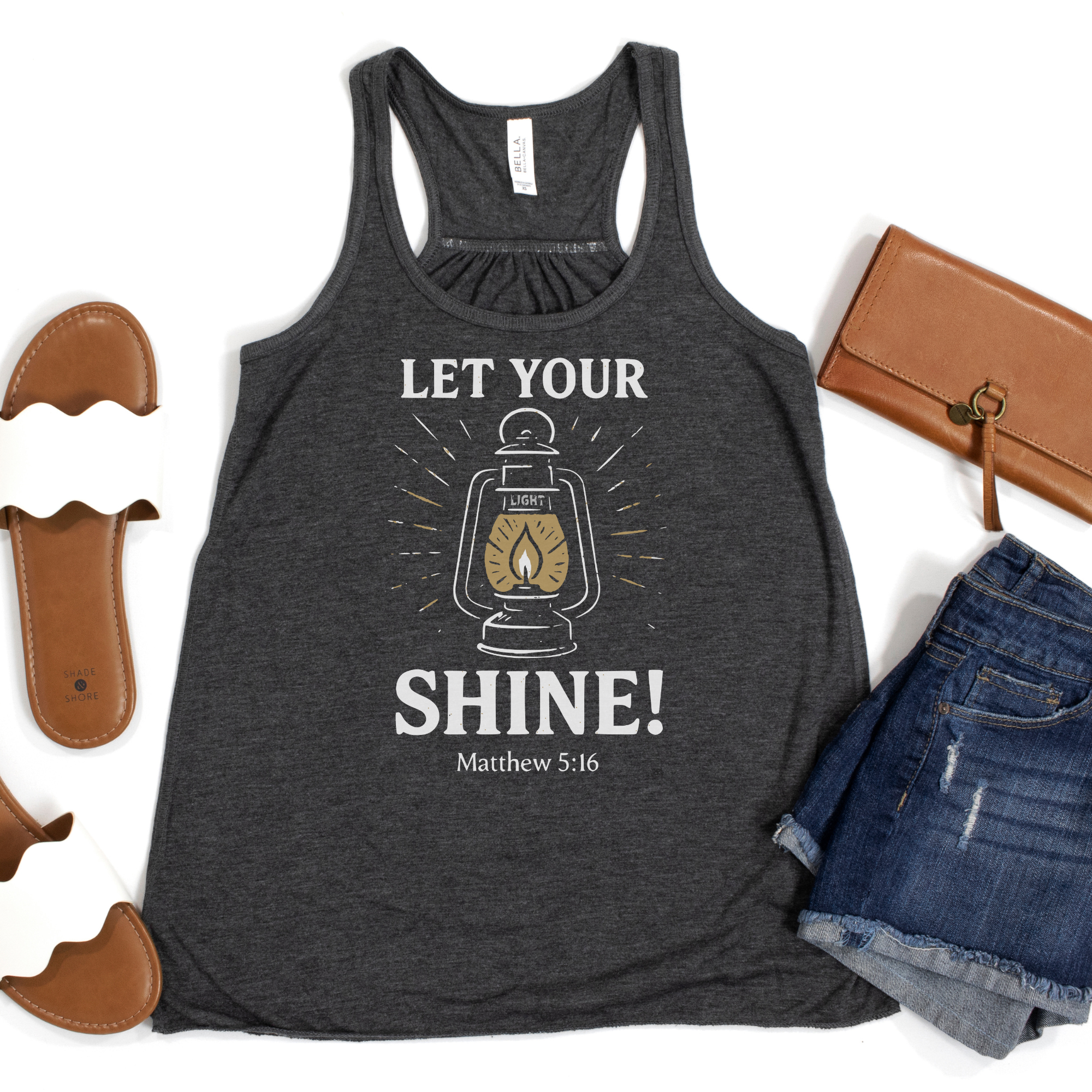 Let Your Light Shine Women’s Flowy Racerback Christian Tank