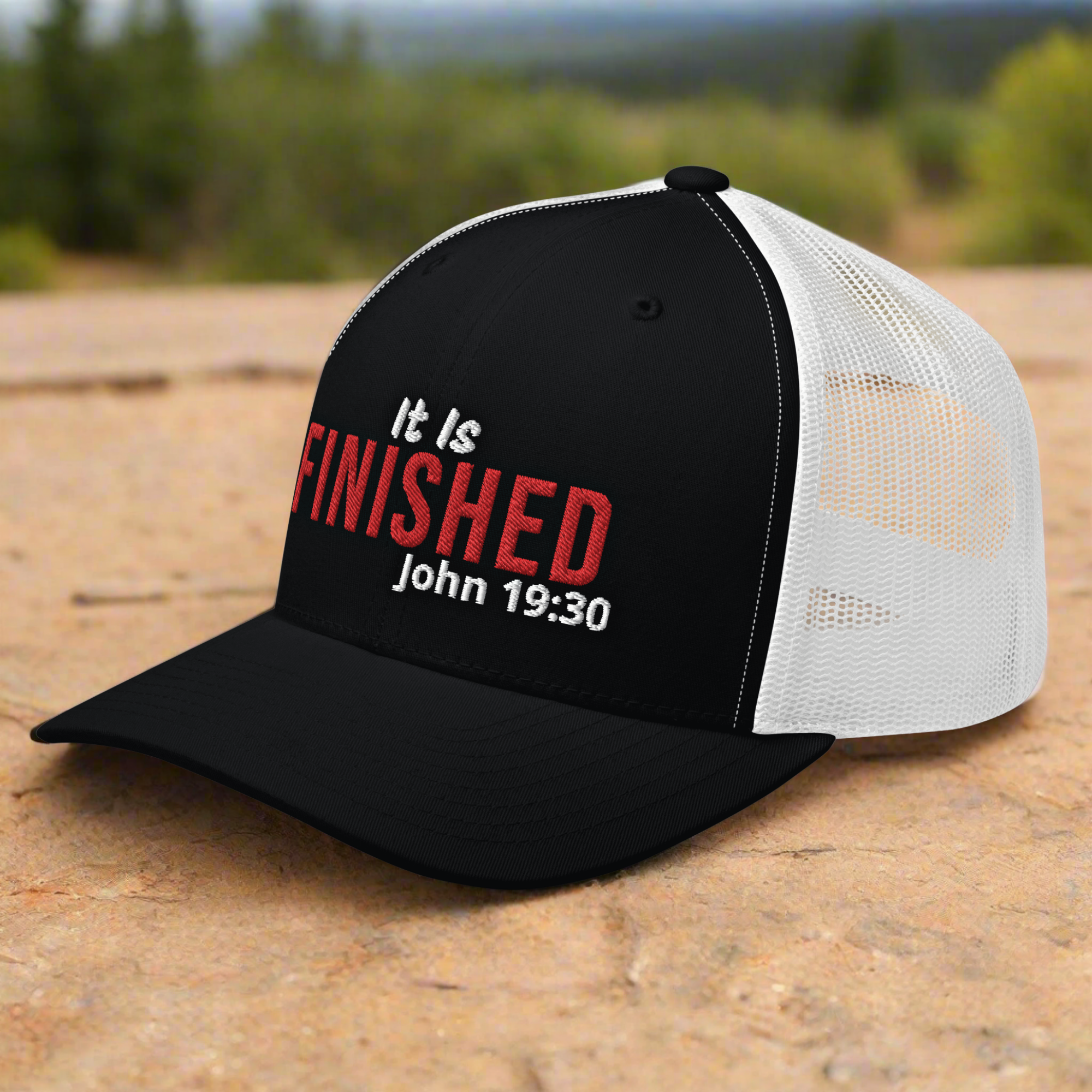 It Is Finished John 19:30 Trucker Hat