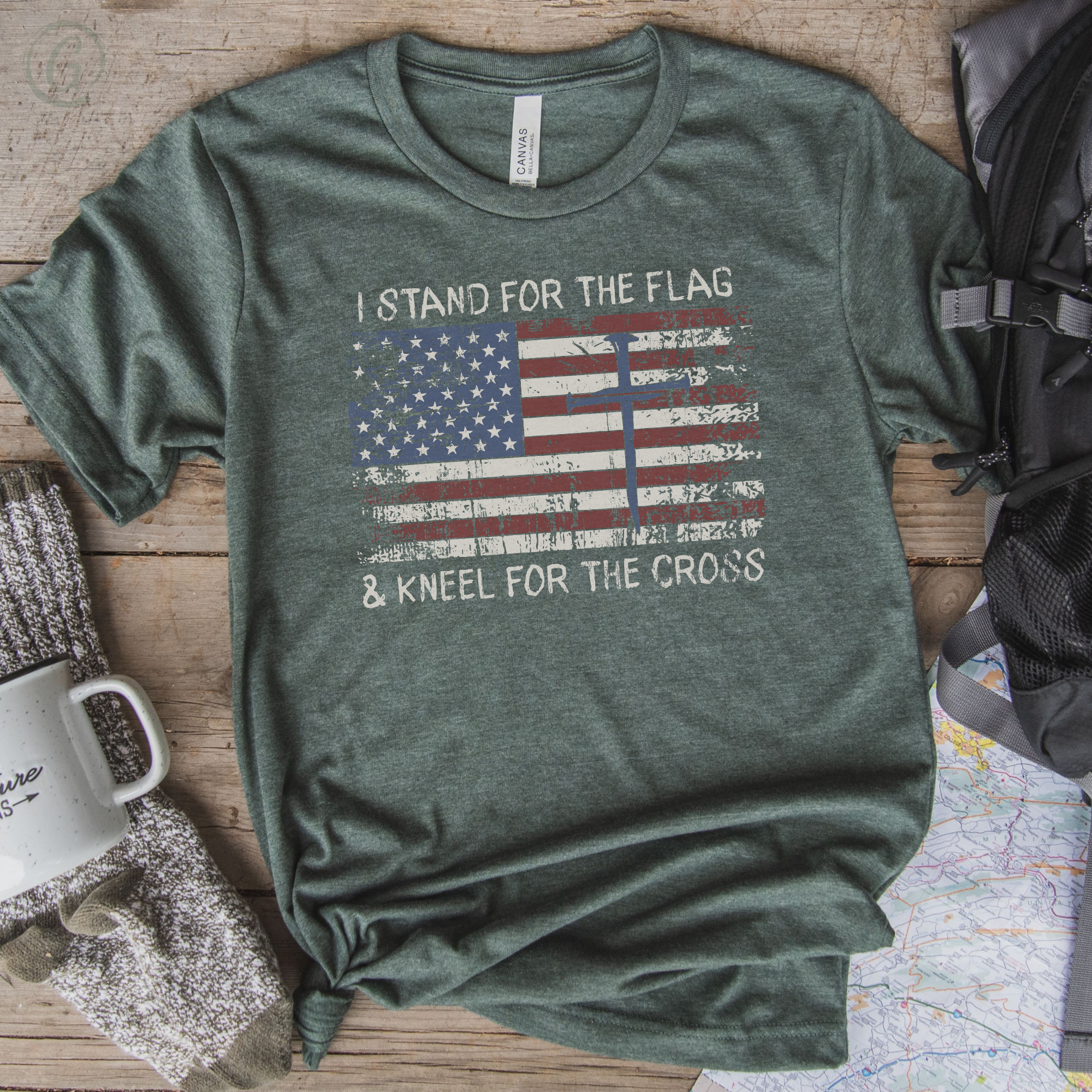 I Stand For The Flag & Kneel For The Cross Unisex Christian T-Shirt