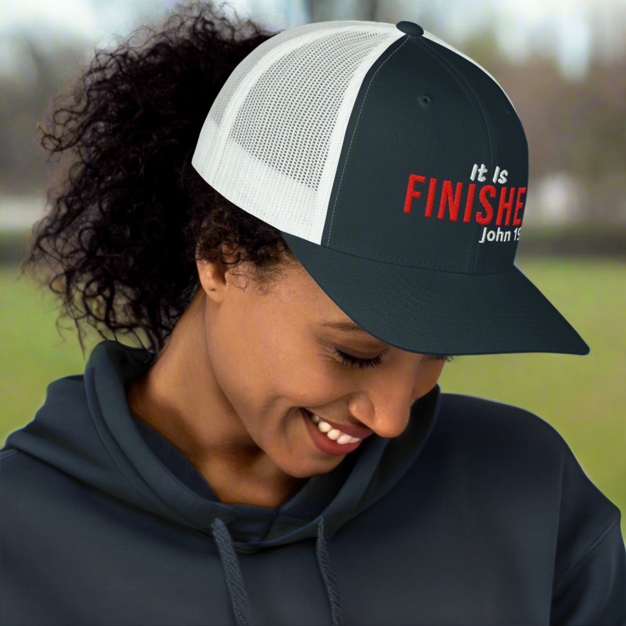 It Is Finished John 19:30 Trucker Hat