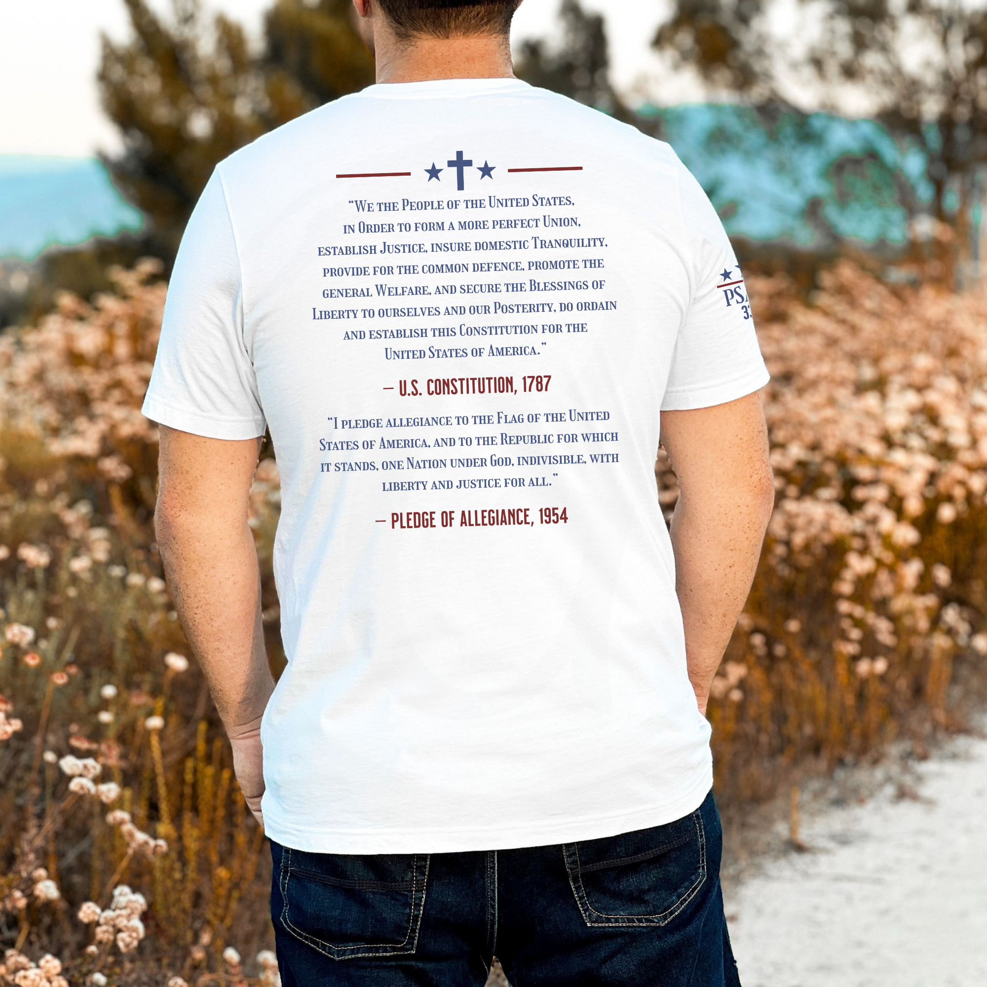 One Nation Under God Pocket-Size Print Unisex Christian T-Shirt