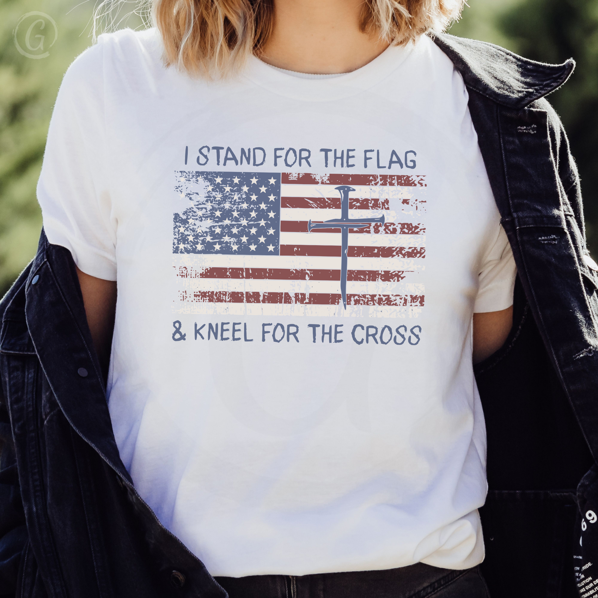 I Stand For The Flag & Kneel For The Cross Unisex Christian T-Shirt