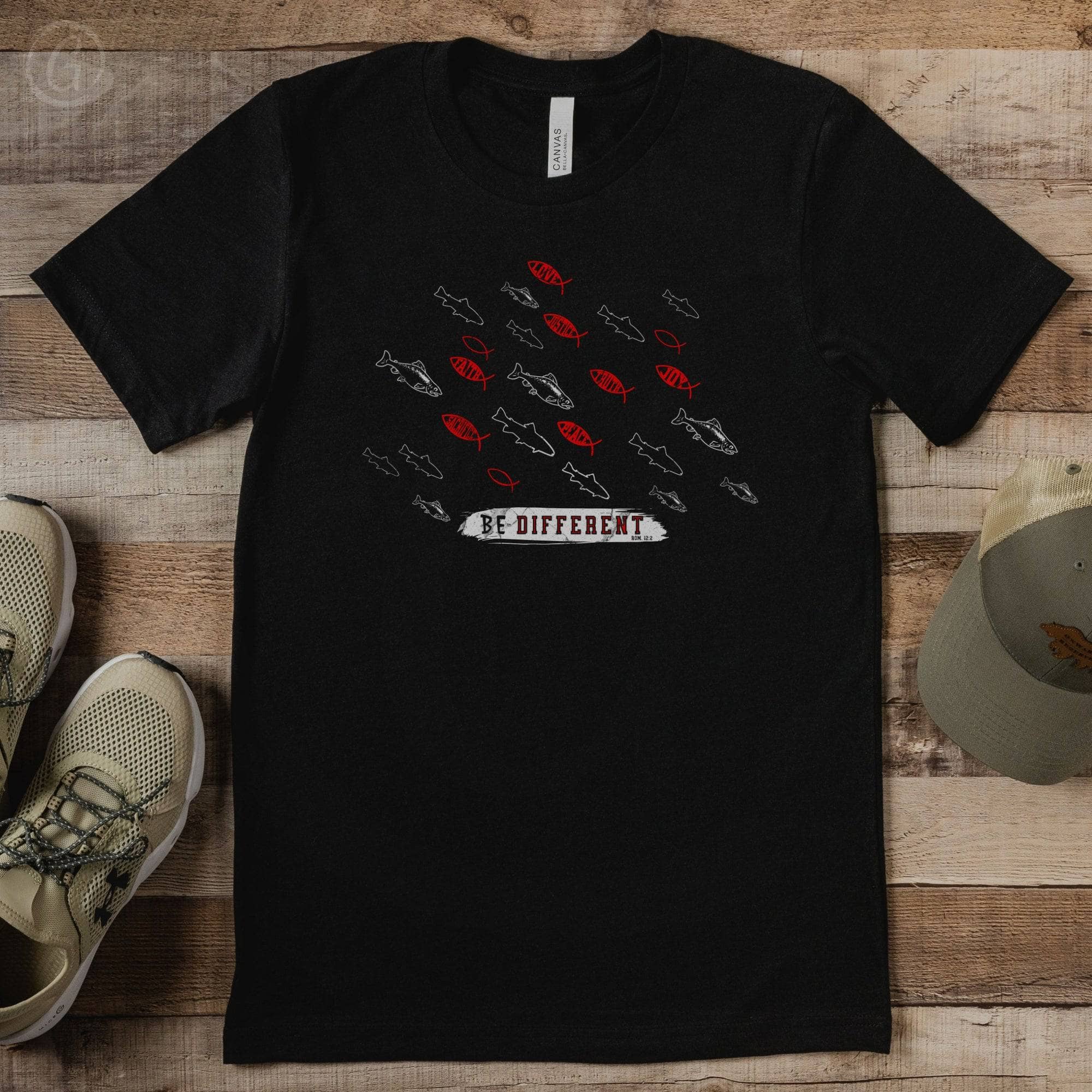 Be Different Romans 12:2 Unisex T-Shirt Black Heather