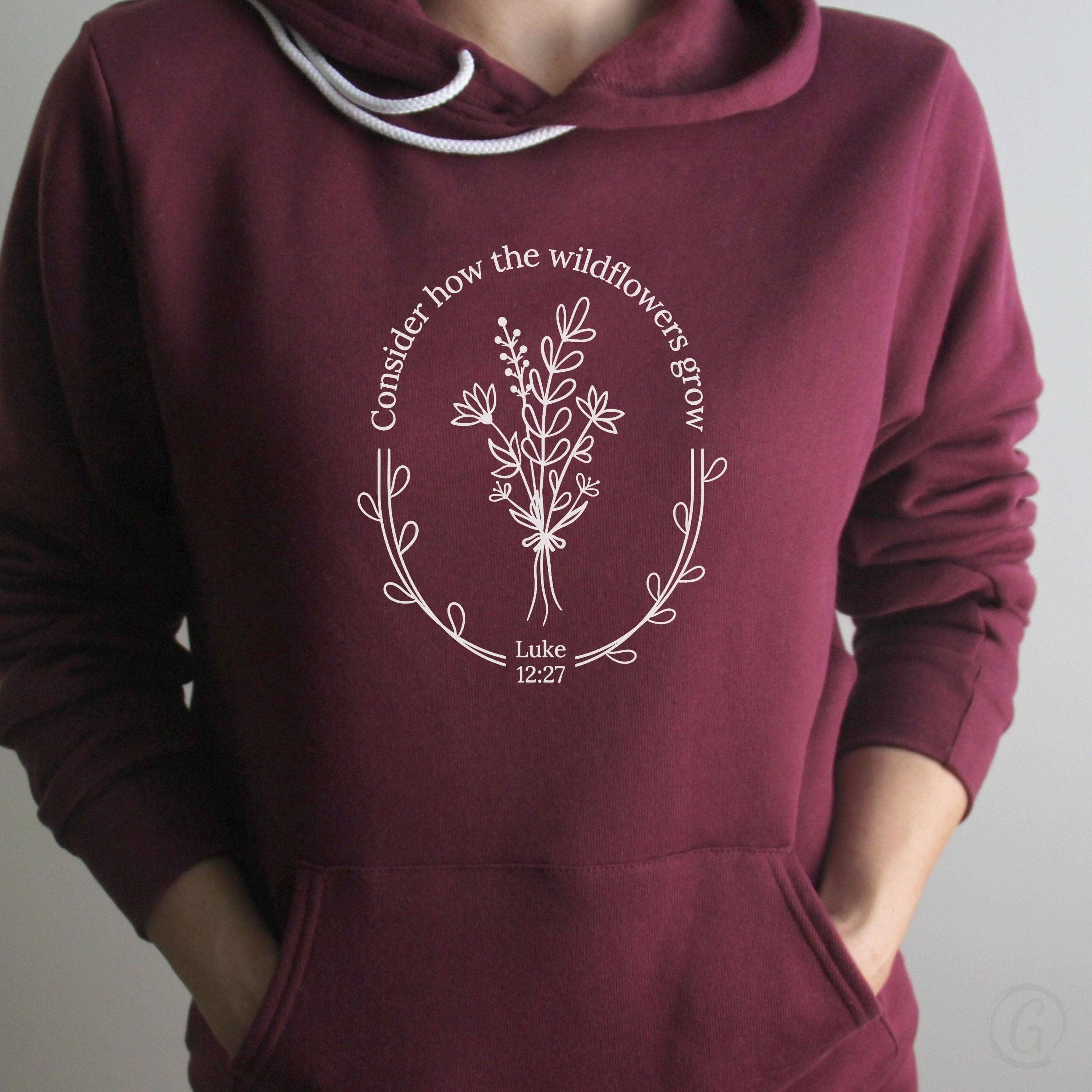 Consider How The Wildflowers Grow Premium Unisex Pullover Hoodie Maroon