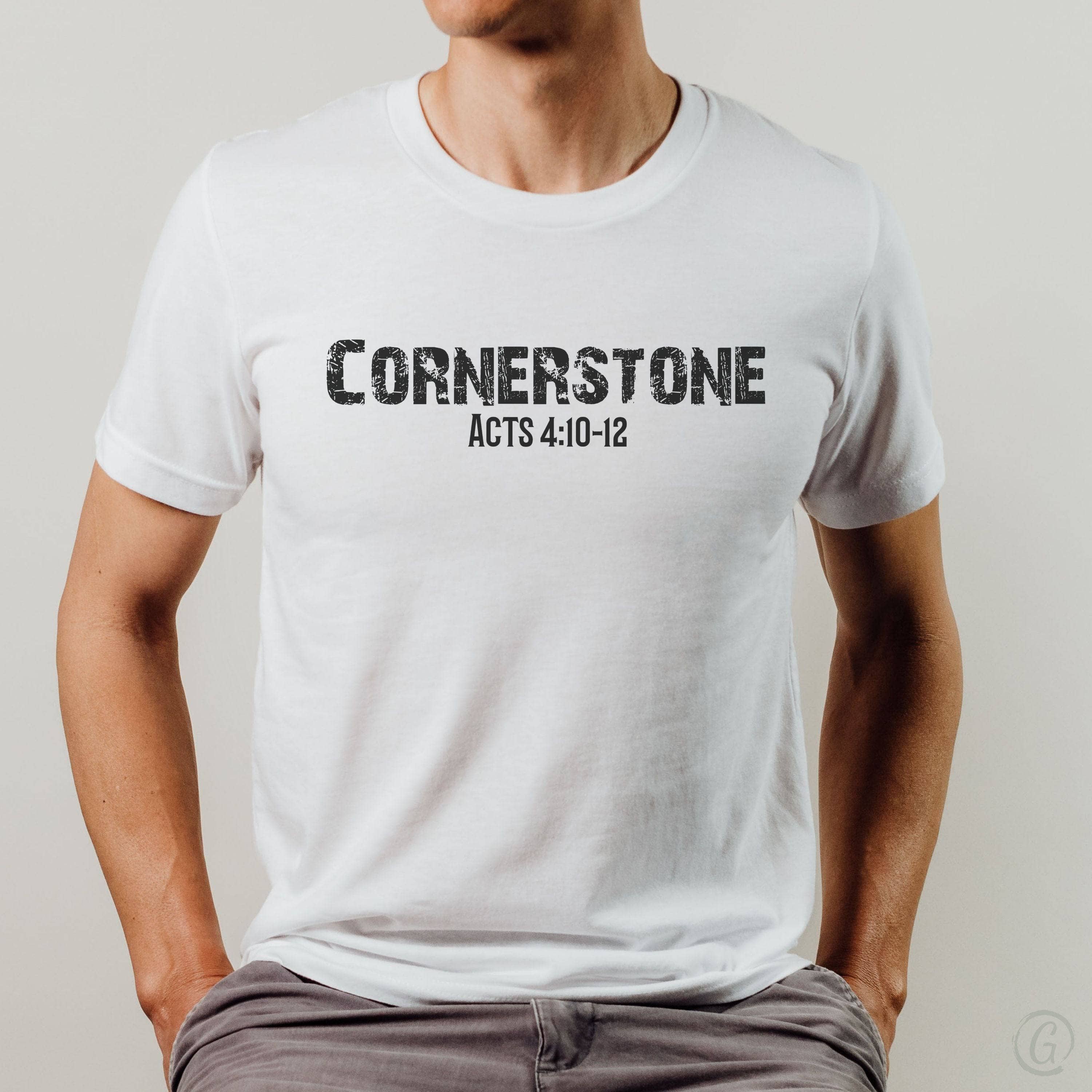 Cornerstone Acts 4:10-12 Unisex T-Shirt Classics White