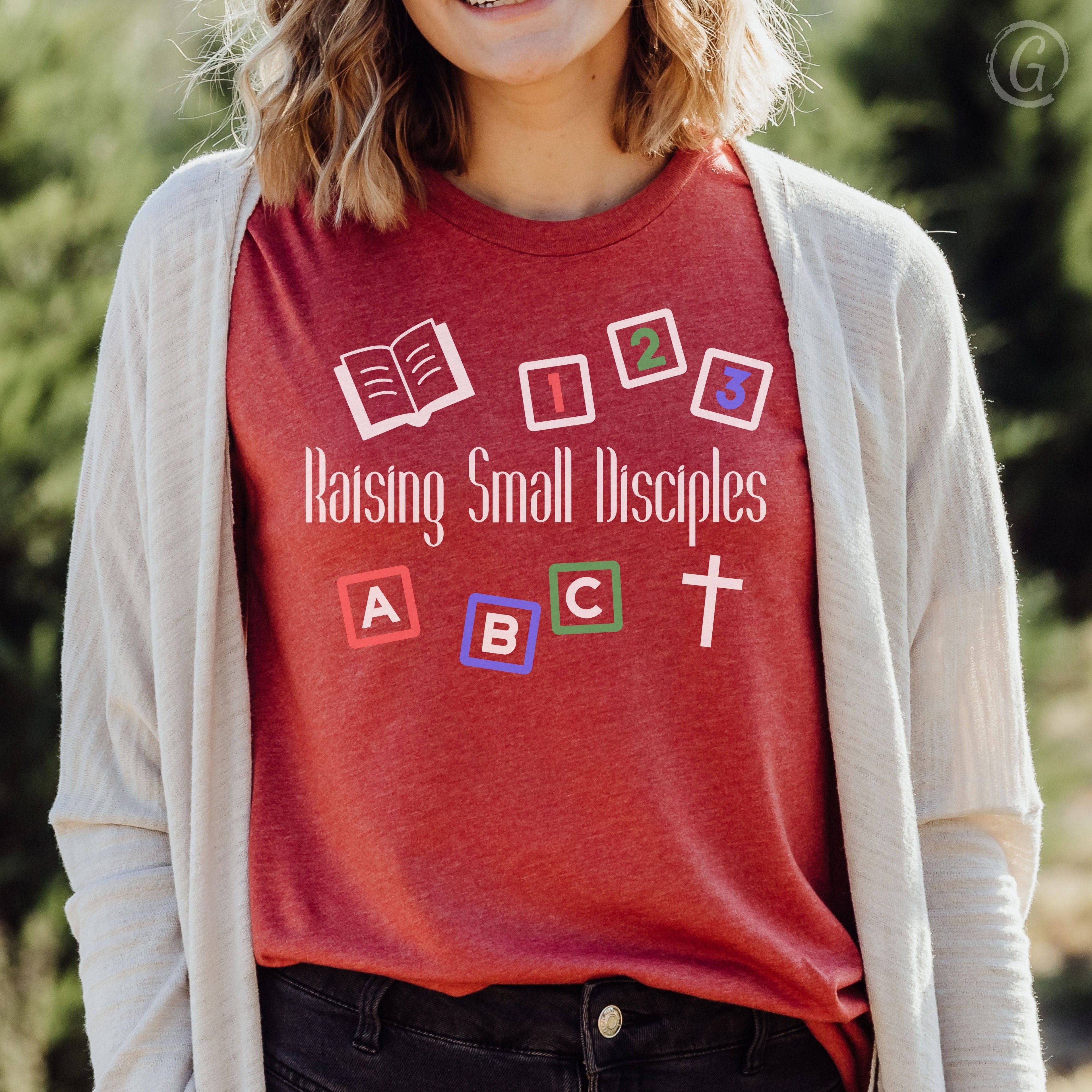 Raising Small Disciples Unisex T-Shirt Heathers Heather Canvas Red