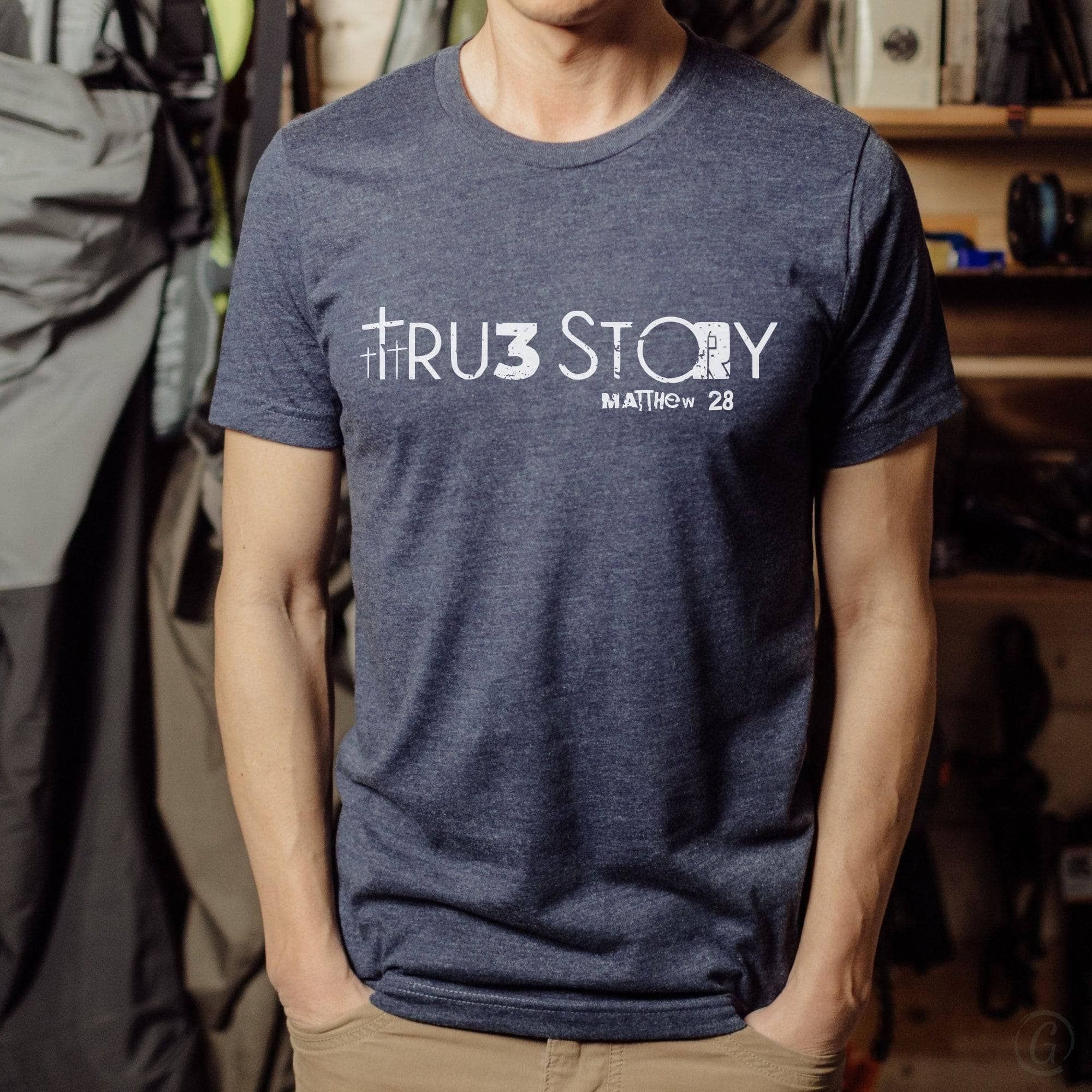 True Story Matthew 28 Unisex T-Shirt Heathers Heather Navy
