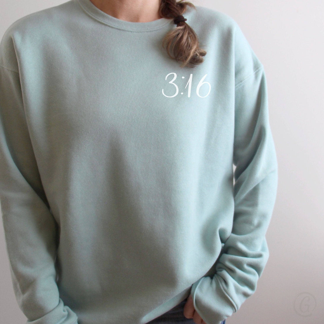 3:16 Premium Unisex Sweatshirt Dusty Blue