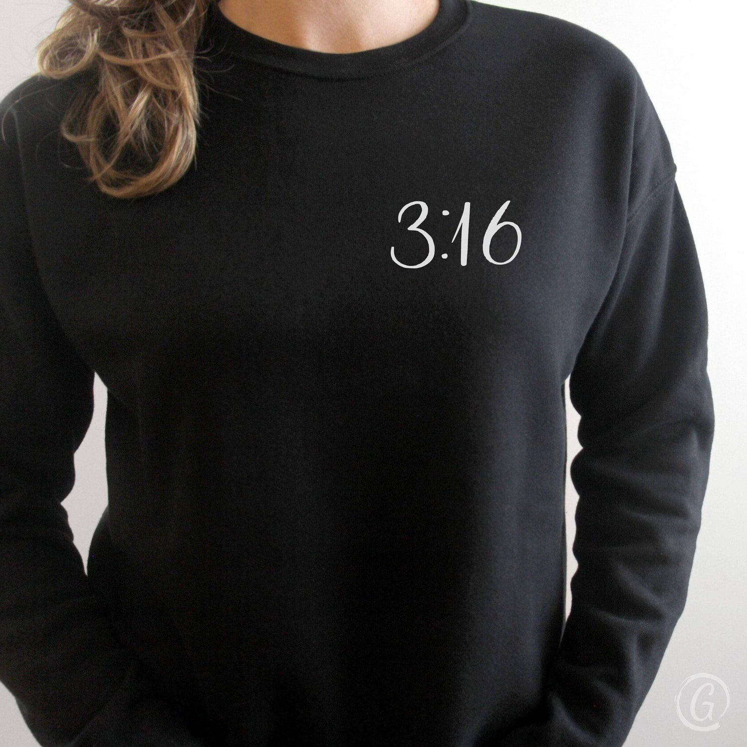 3:16 Premium Unisex Sweatshirt Black