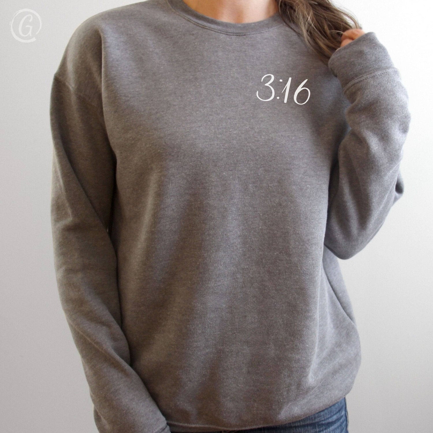 3:16 Premium Unisex Sweatshirt Deep Heather