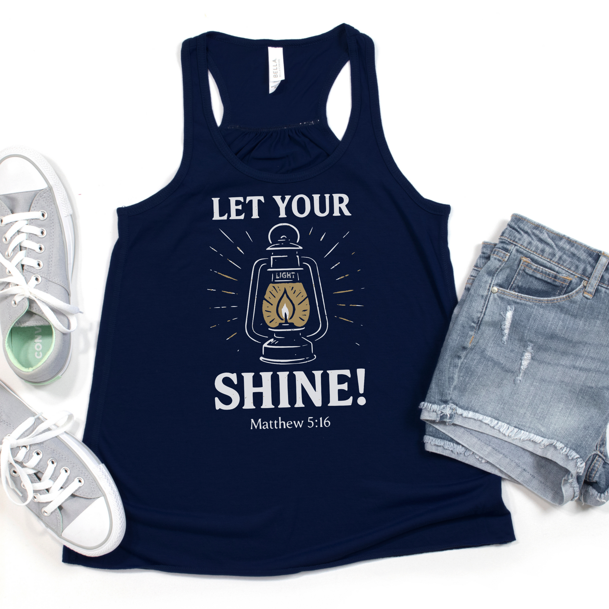 Let Your Light Shine Women’s Flowy Racerback Christian Tank