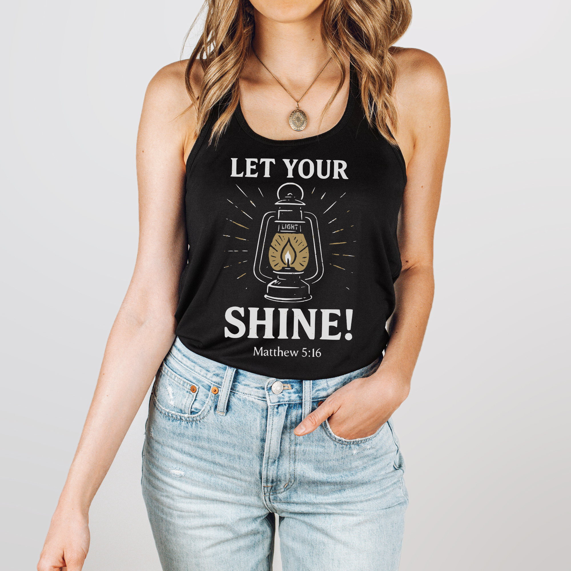 Let Your Light Shine Women’s Flowy Racerback Christian Tank