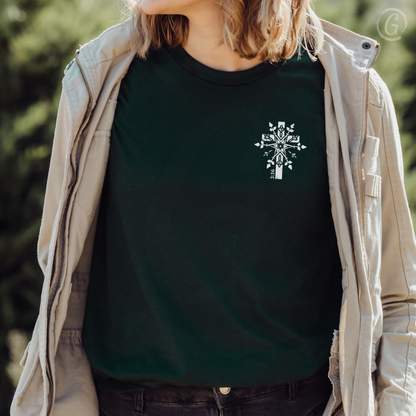Snowflake Christmas Cross Unisex Christian T-Shirt