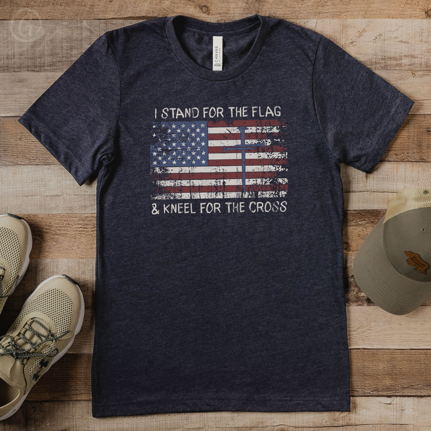 I Stand For The Flag &amp; Kneel For The Cross Unisex Christian T-Shirt