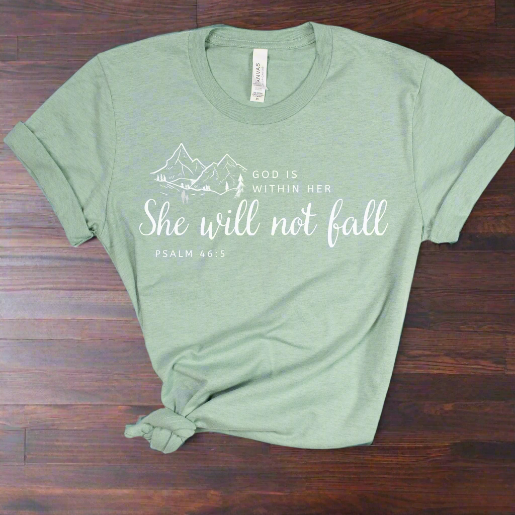 God Is Within Her She Will Not Fall Unisex Christian T-Shirt