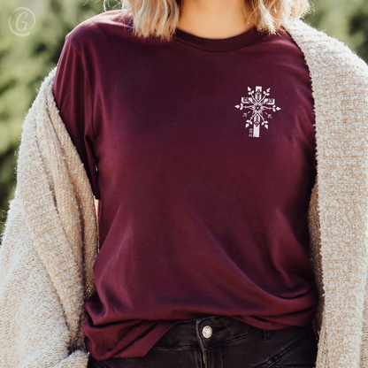 Snowflake Christmas Cross Unisex Christian T-Shirt