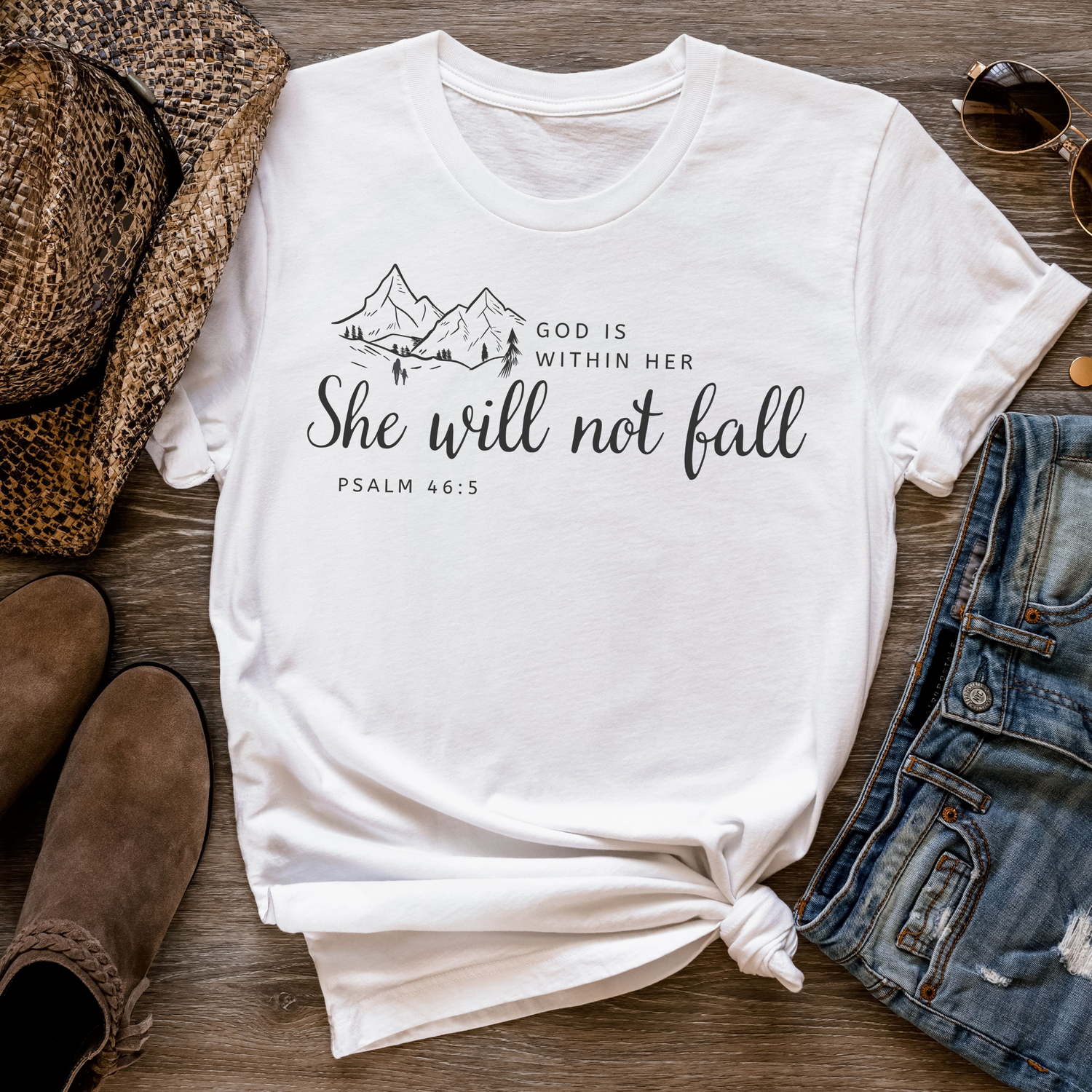 God Is Within Her She Will Not Fall Unisex Christian T-Shirt