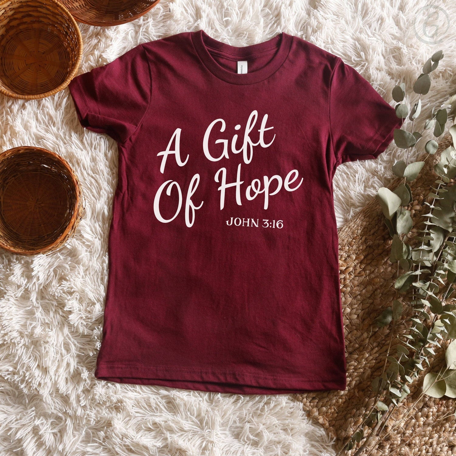 A Gift Of Hope Youth T-Shirt Maroon