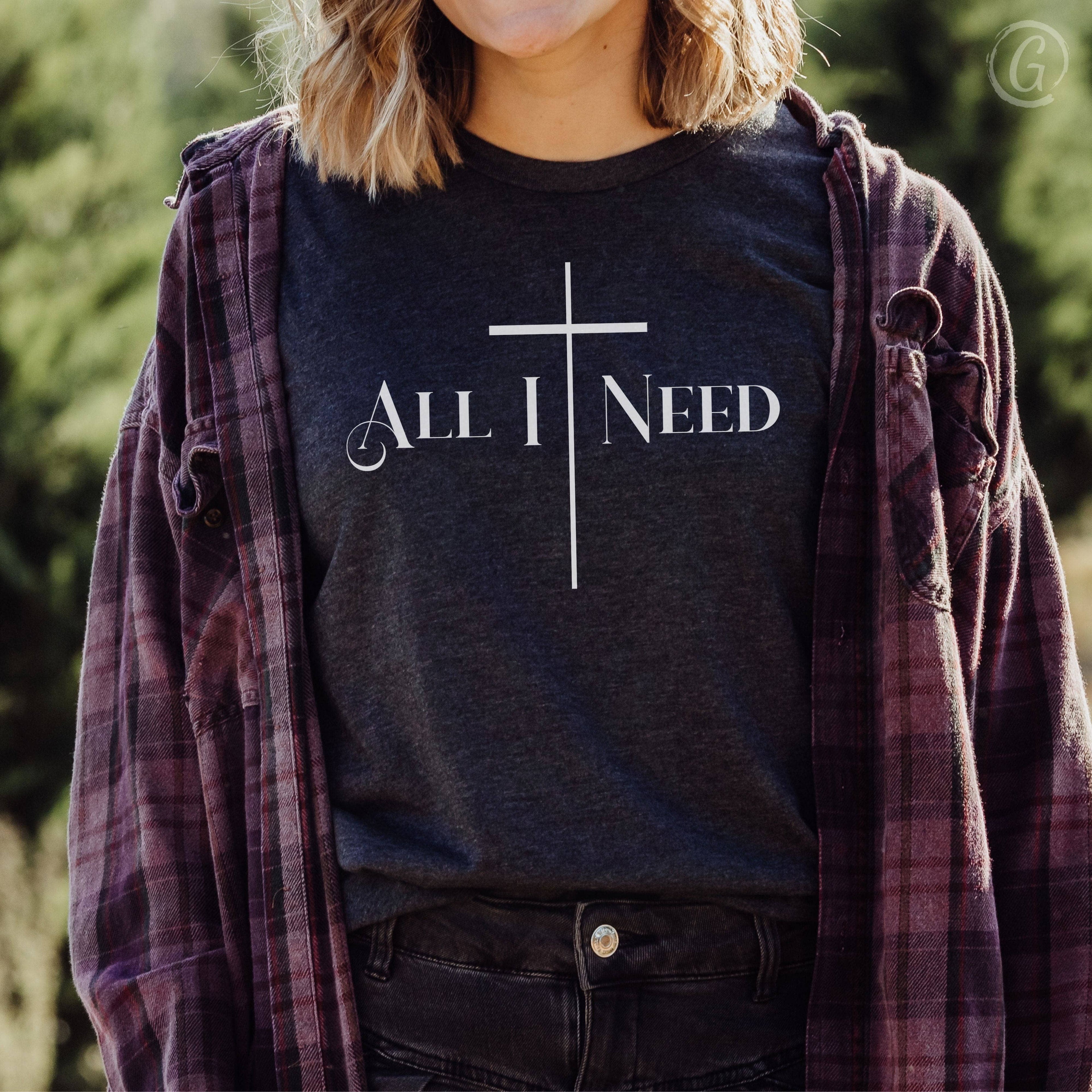 All I Need Philippians 4:12-13 Unisex T-Shirt Heathers Dark Grey Heather