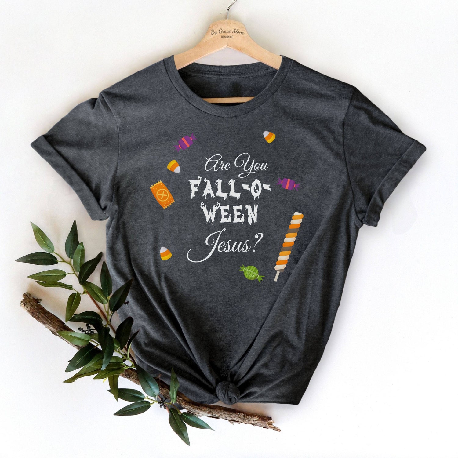 Are You Fall-O-Ween Jesus? Unisex T-Shirt Heathers Dark Grey Heather