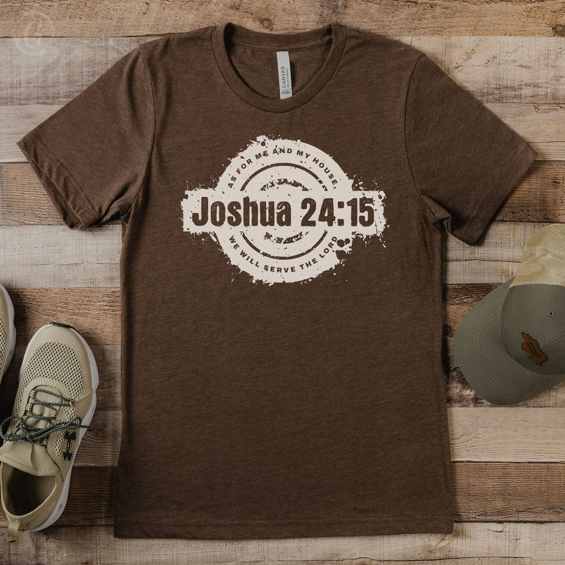 As For Me And My House We Will Serve The Lord Joshua 24:15 Unisex T-Shirt Heather Brown