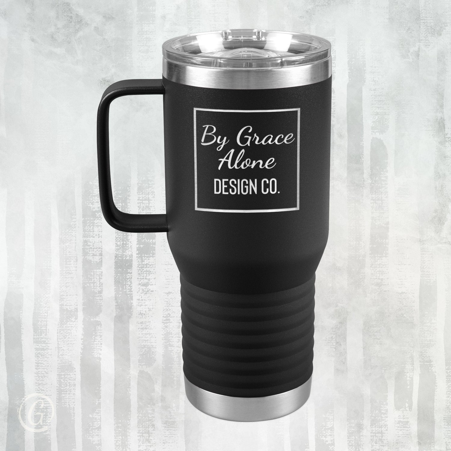 By Grace Alone Design Co. Logo 20oz Travel Tumbler Black