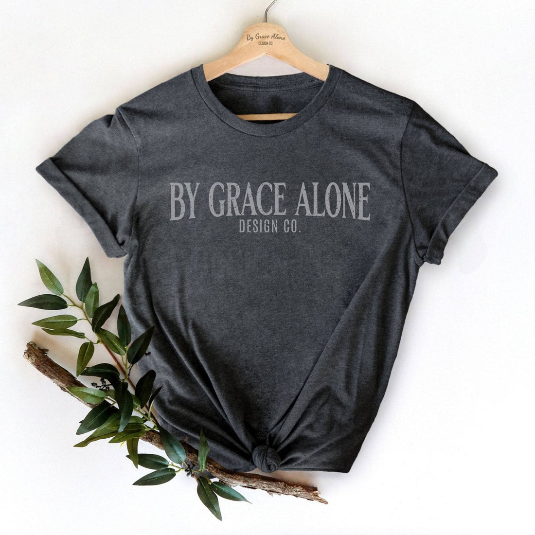 By Grace Alone Design Co. Logo Unisex T-Shirt Heathers Dark Grey Heather