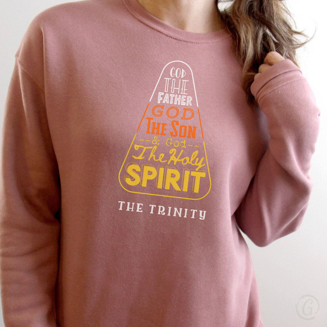 Candy Corn Trinity Premium Unisex Sweatshirt Mauve