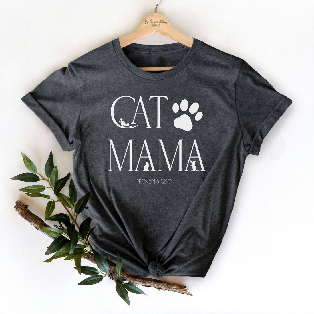 Cat Mama Proverbs 12:10 Unisex T-Shirt Heathers Dark Grey Heather