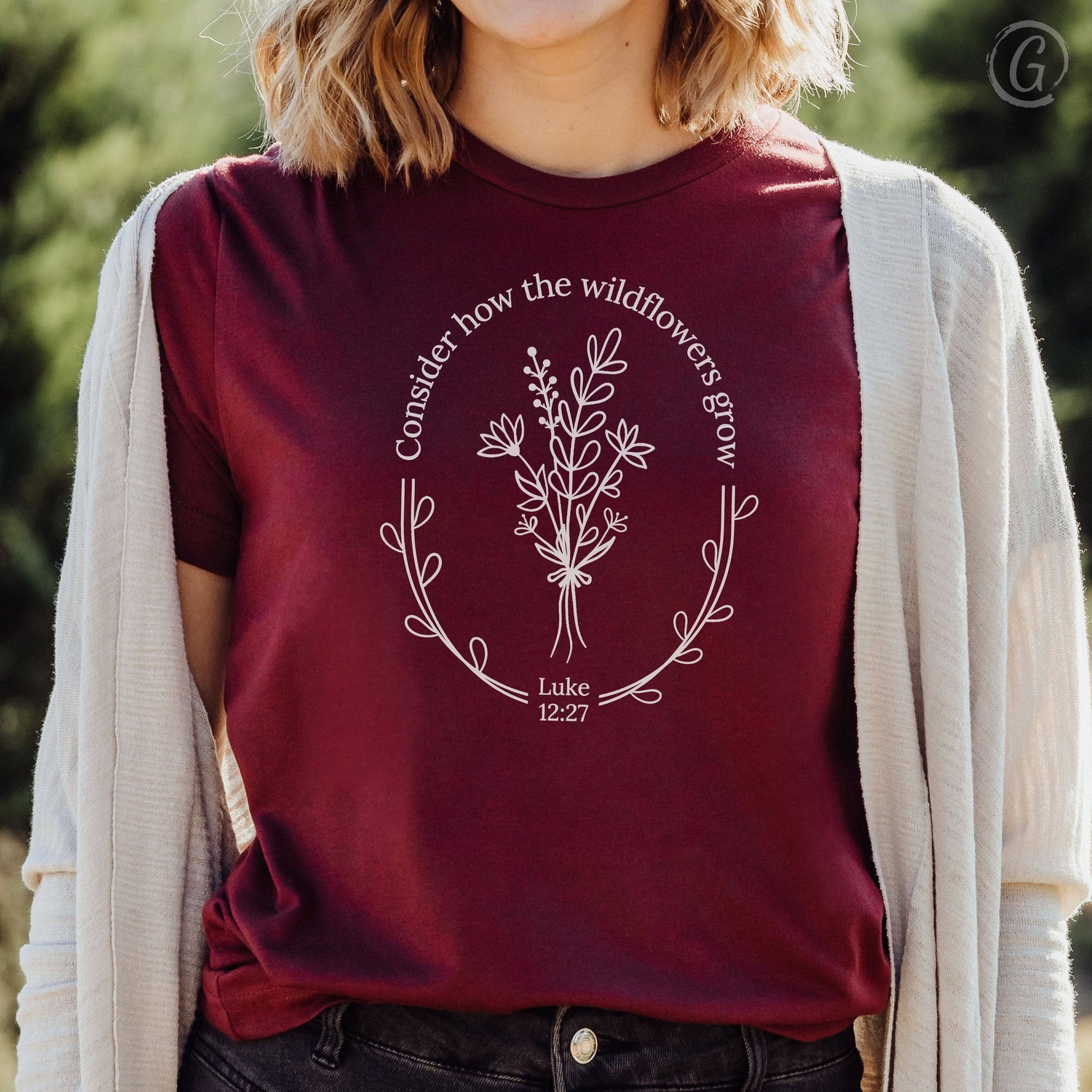 Consider How The Wildflowers Grow Unisex T-Shirt Heathers Heather Cardinal