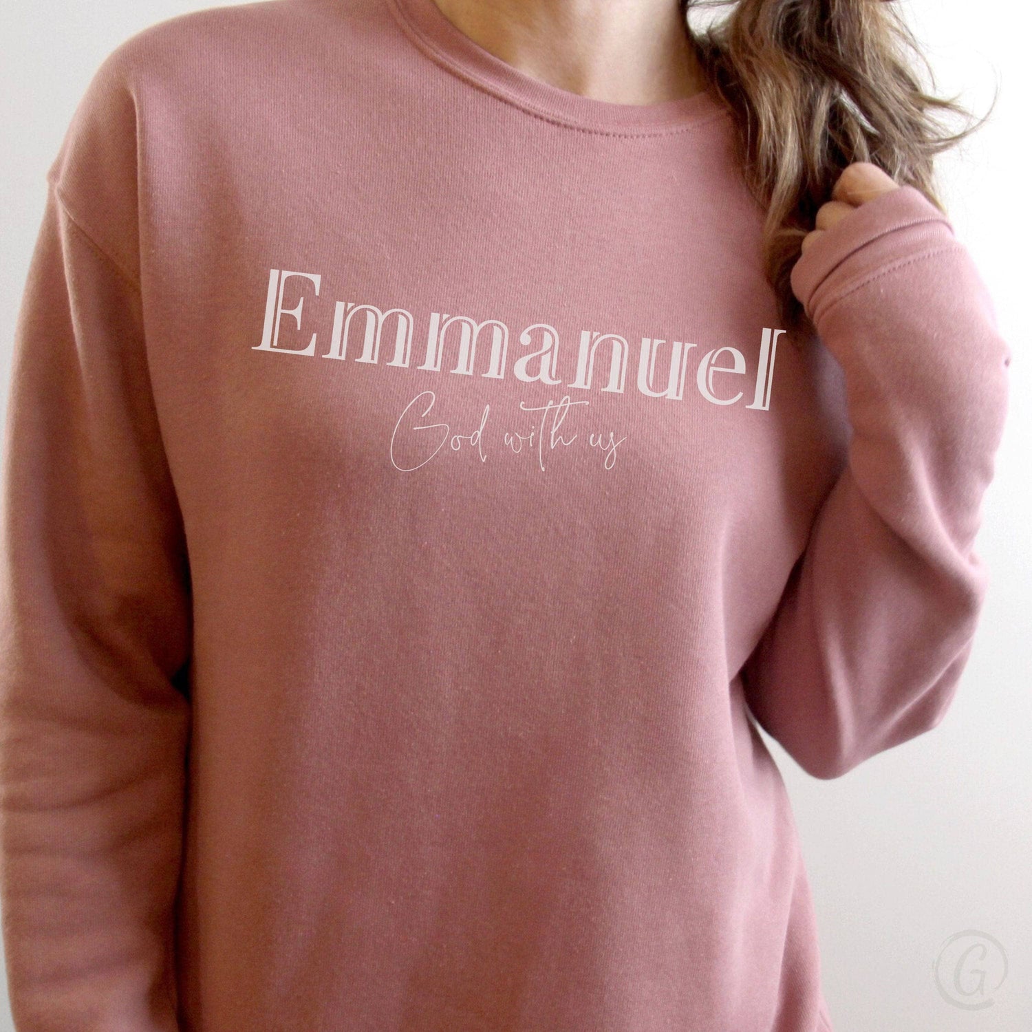 Emmanuel God With Us Premium Unisex Sweatshirt Mauve