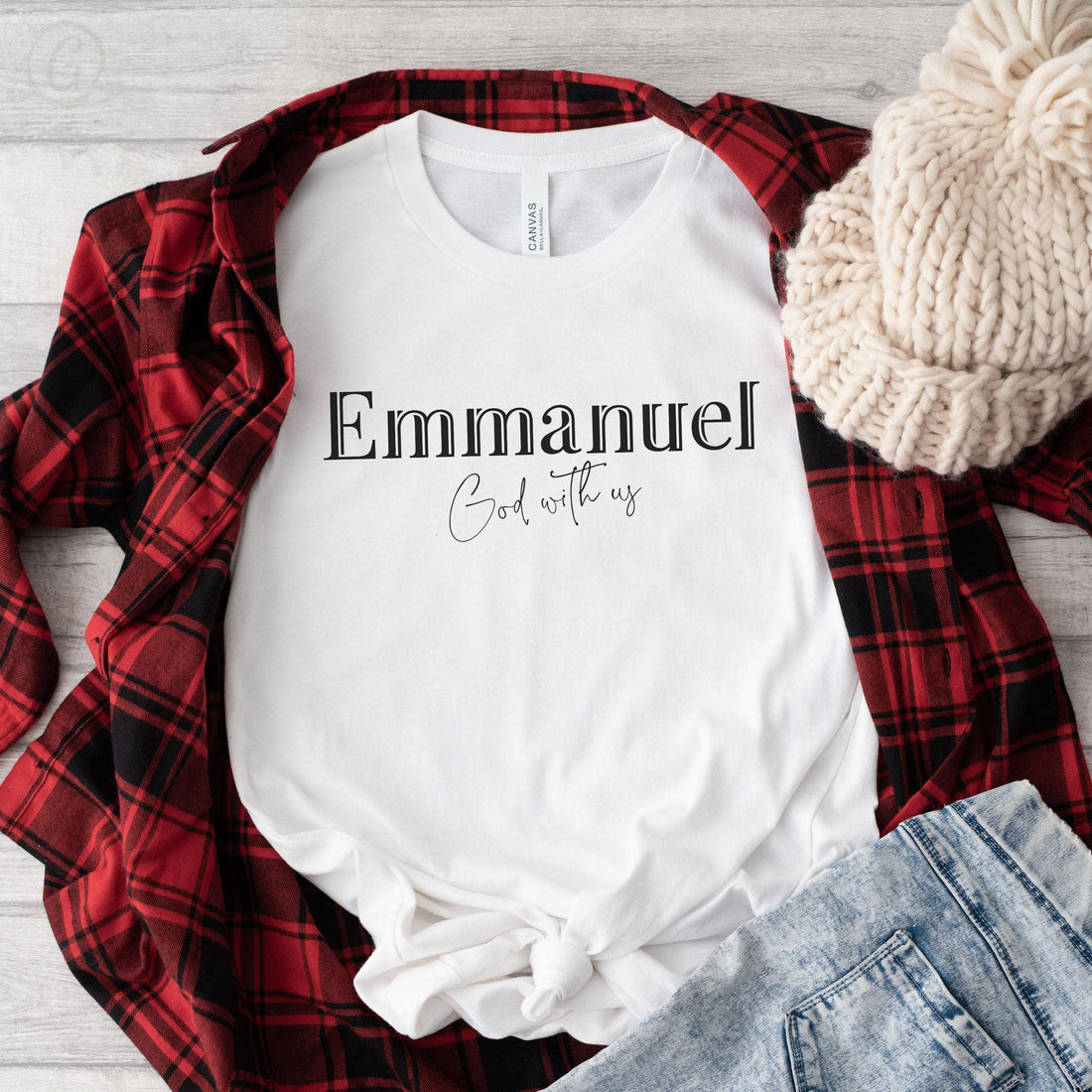 Emmanuel God With Us Unisex T-Shirt Classics White