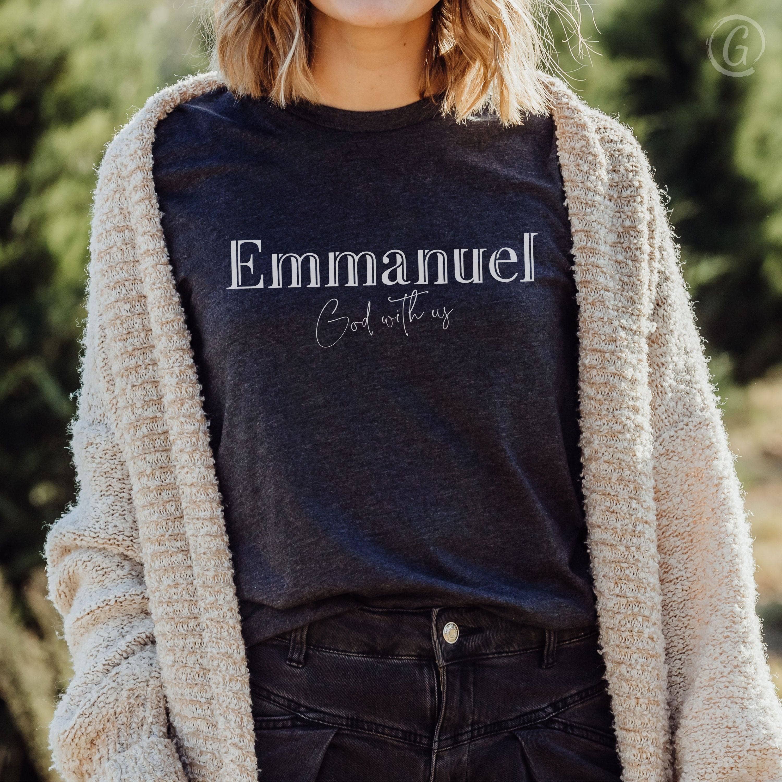 Emmanuel God With Us Unisex T-Shirt Heathers Dark Grey Heather