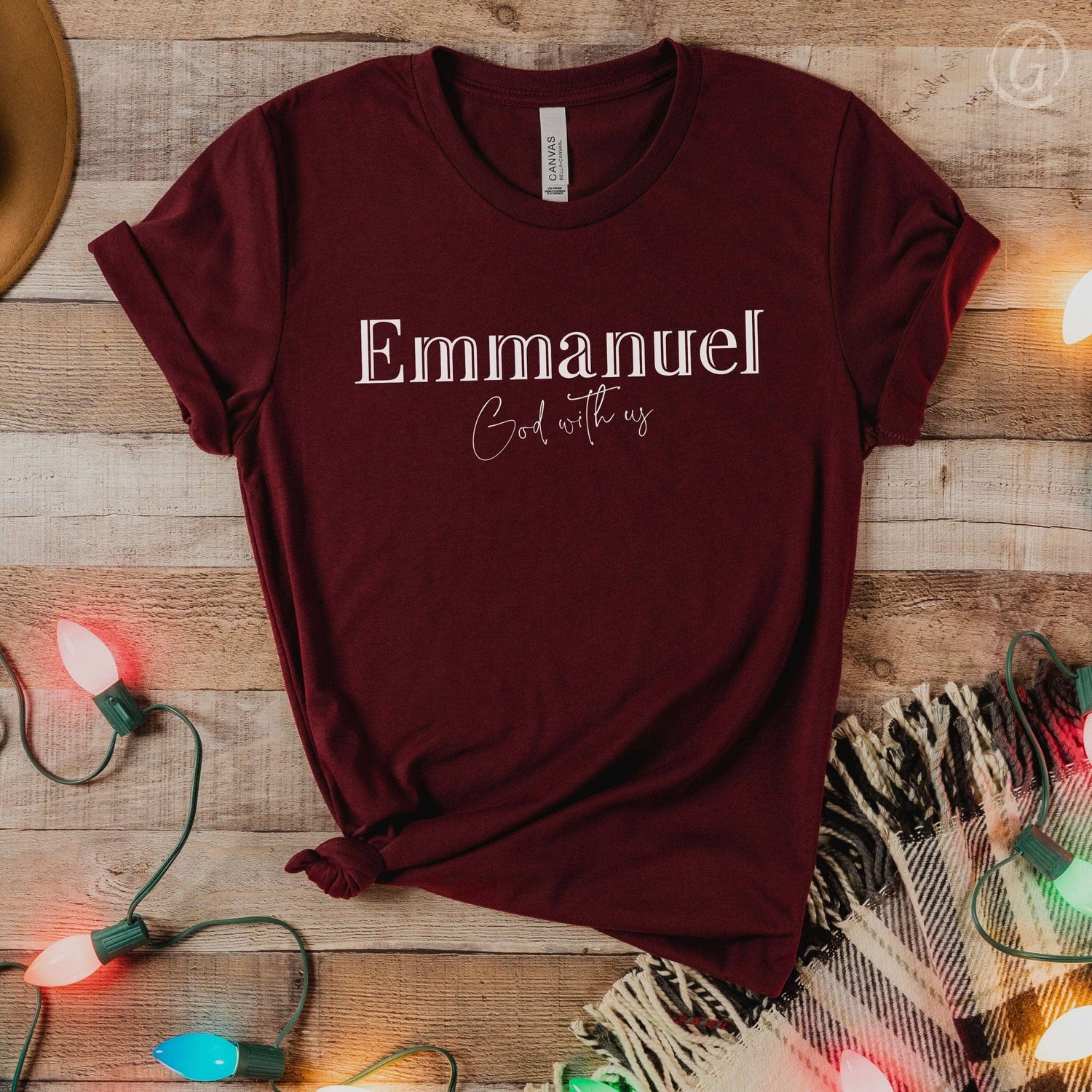 Emmanuel God With Us Unisex T-Shirt Classics Maroon