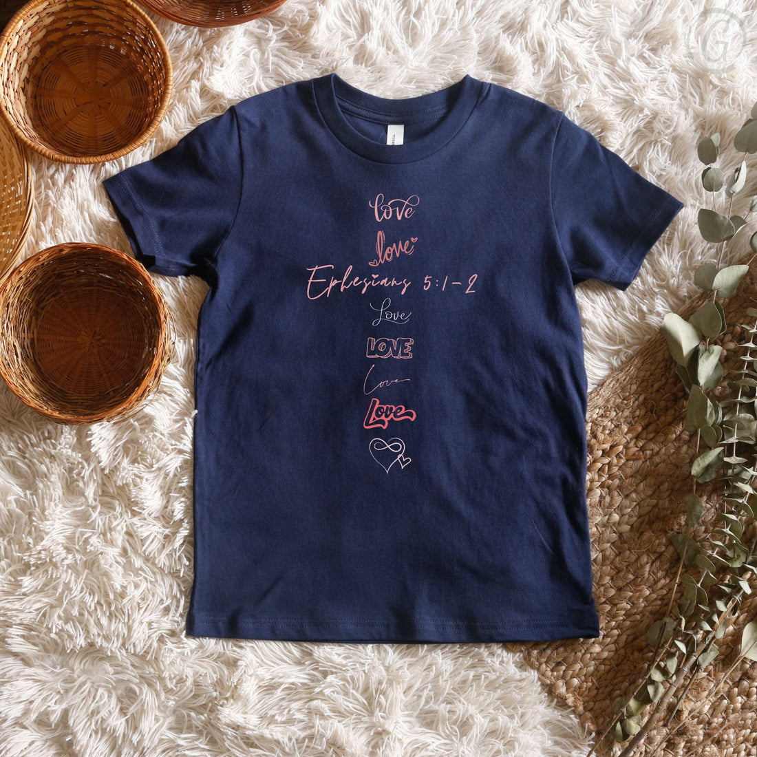 Ephesians Love Cross Youth T-Shirt Navy