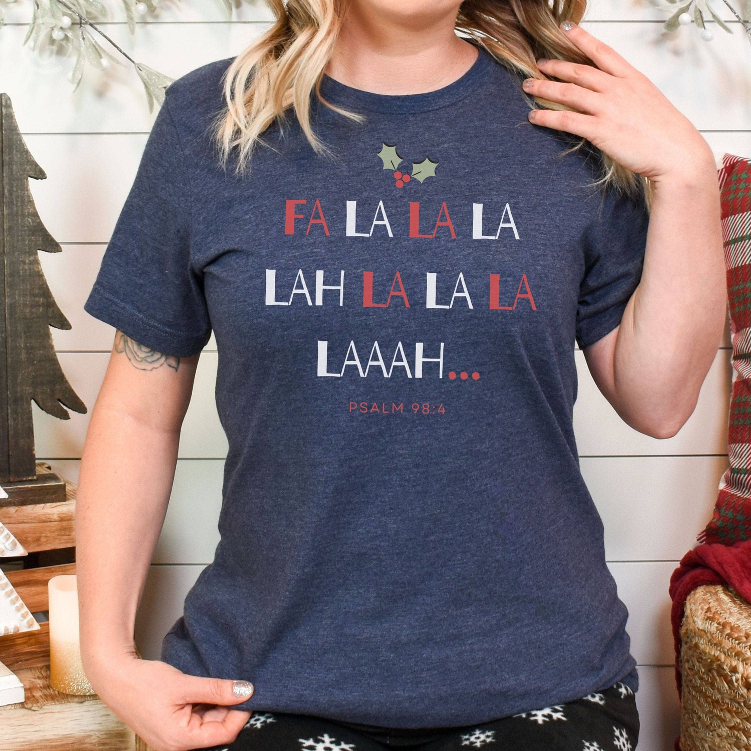 Fa La La... Unisex T-Shirt Heathers Heather Navy