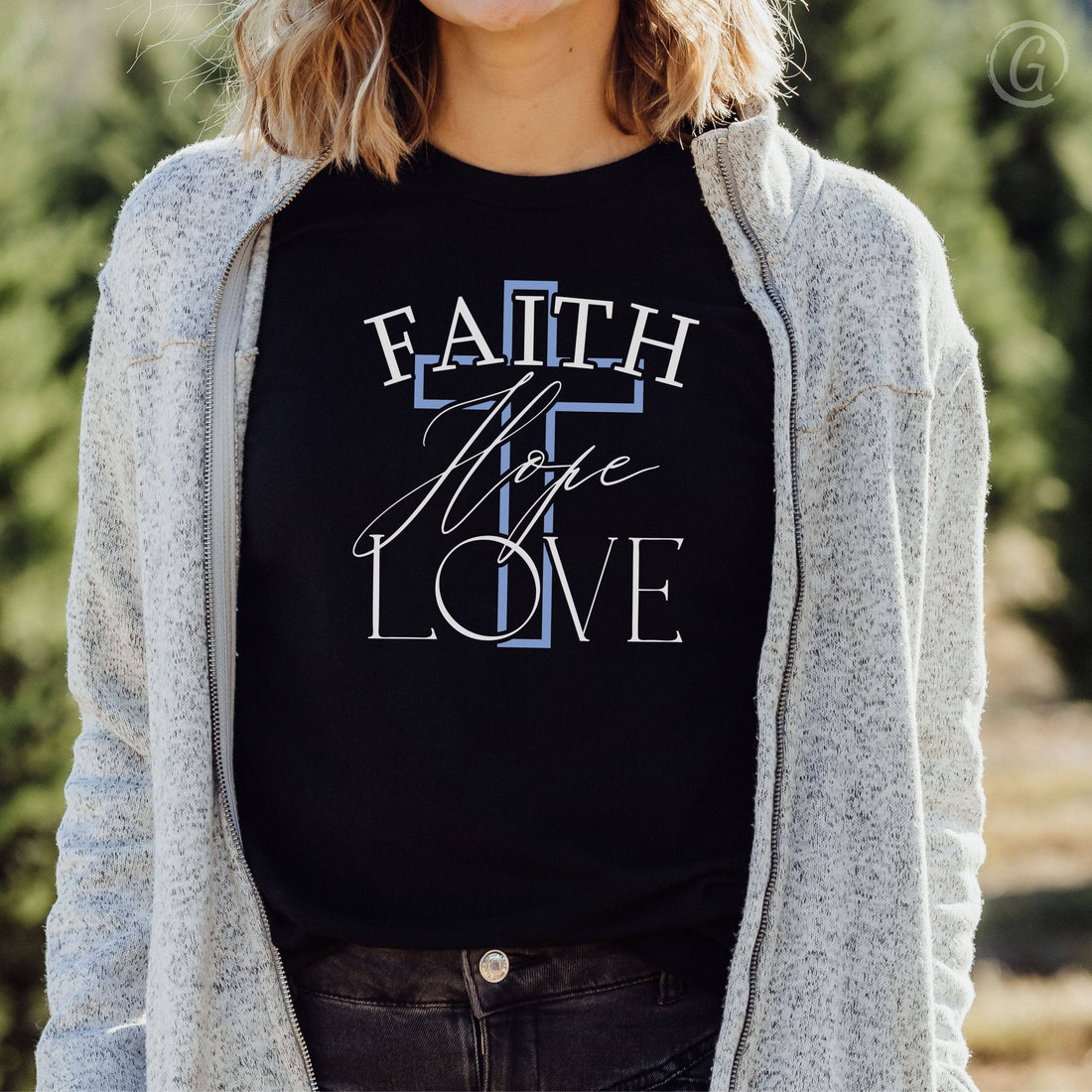 Faith Hope Love Unisex T-Shirt Classics Black