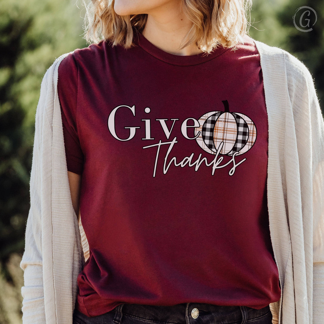 Give Thanks Unisex T-Shirt Heathers Heather Cardinal