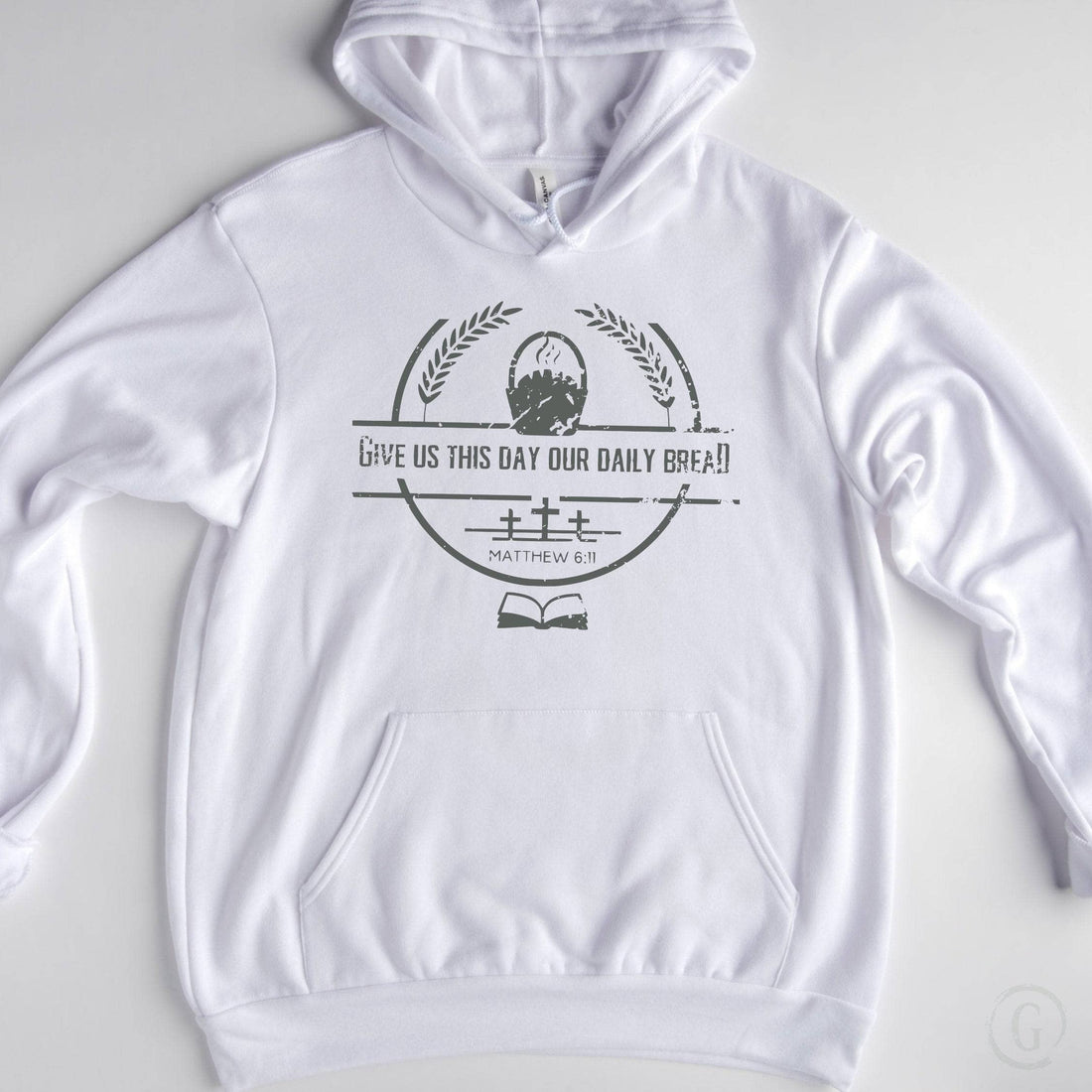 Give Us This Day Our Daily Bread Premium Unisex Pullover Hoodie White