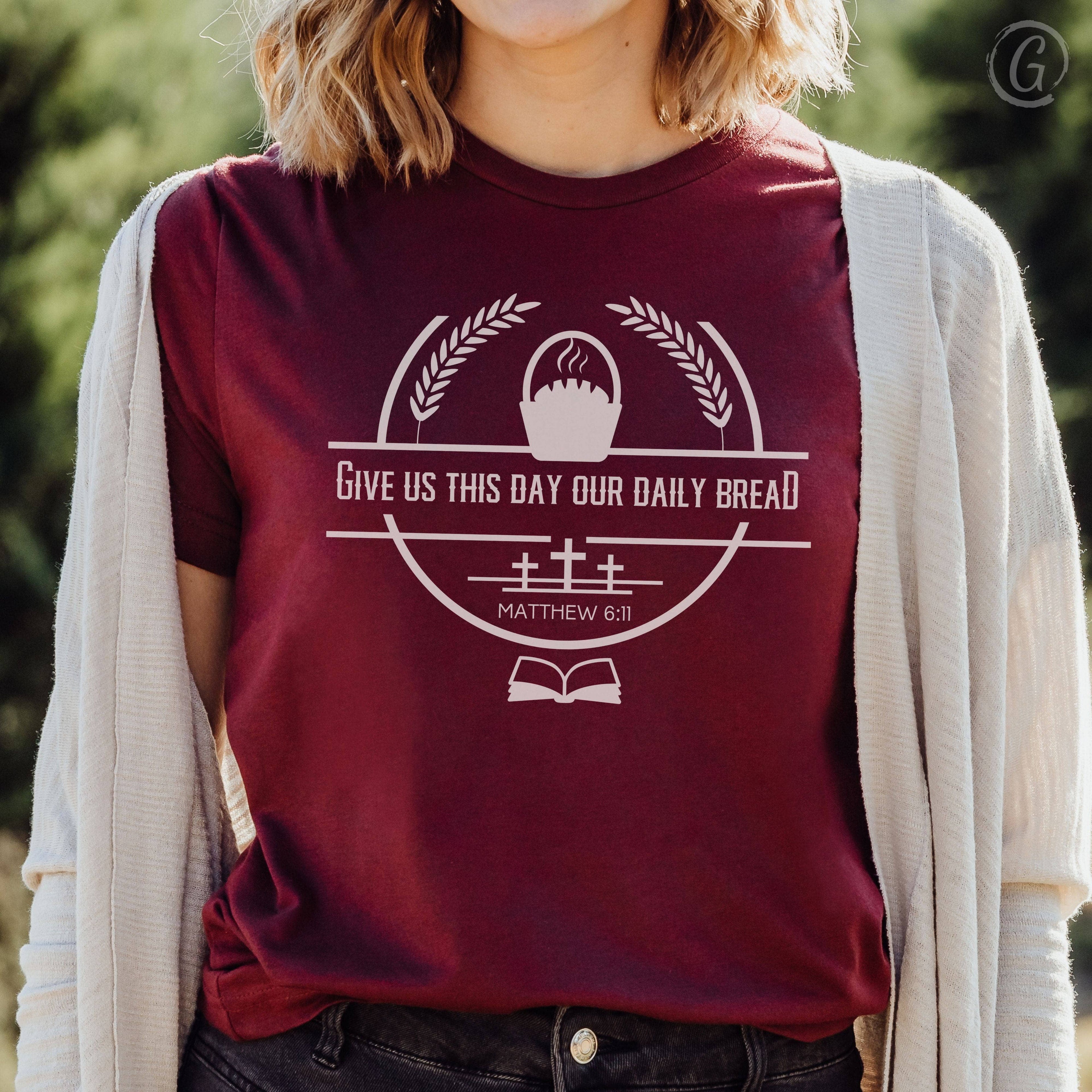 Give Us This Day Our Daily Bread Unisex T-Shirt Heathers Heather Cardinal