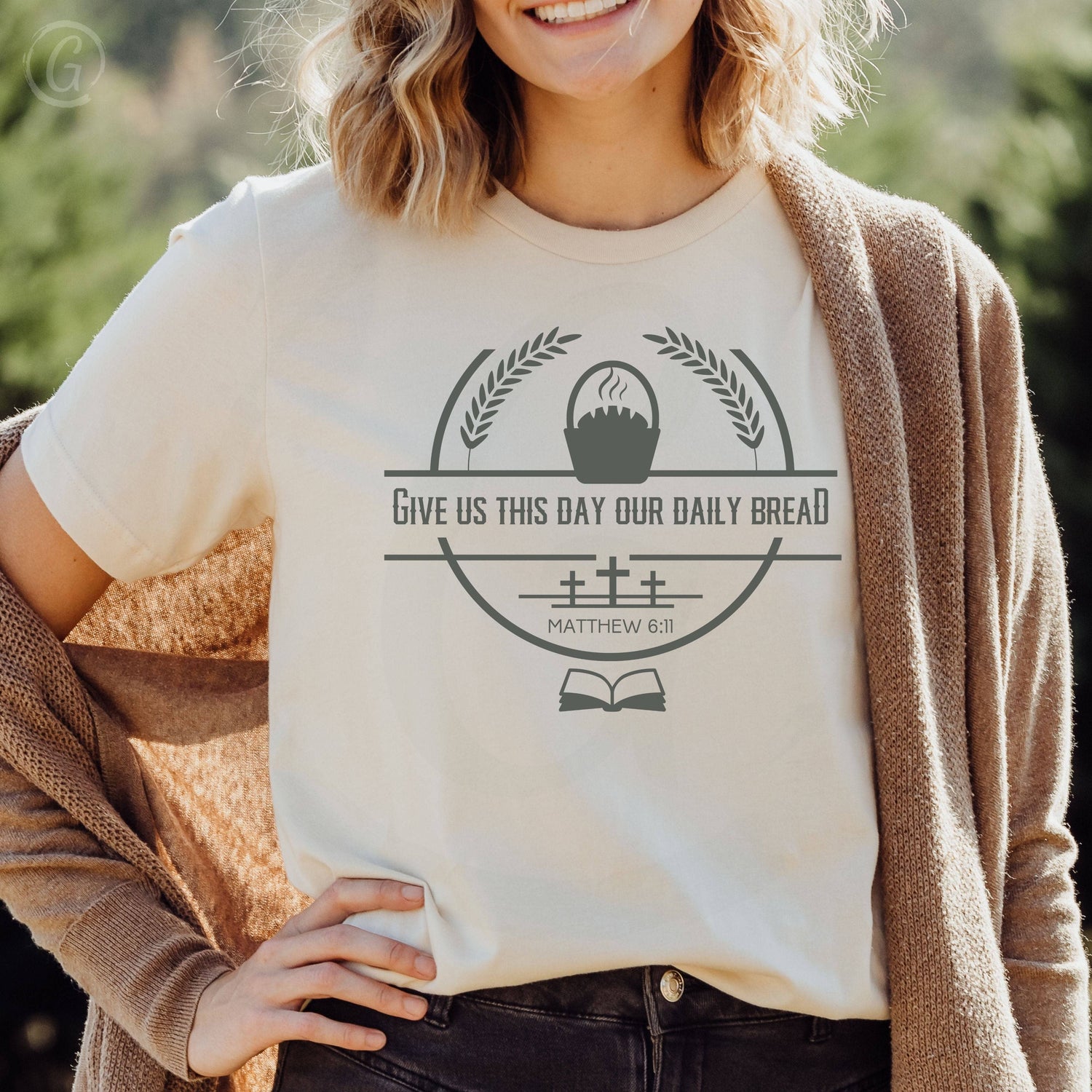 Give Us This Day Our Daily Bread Unisex T-Shirt Classics Soft Cream