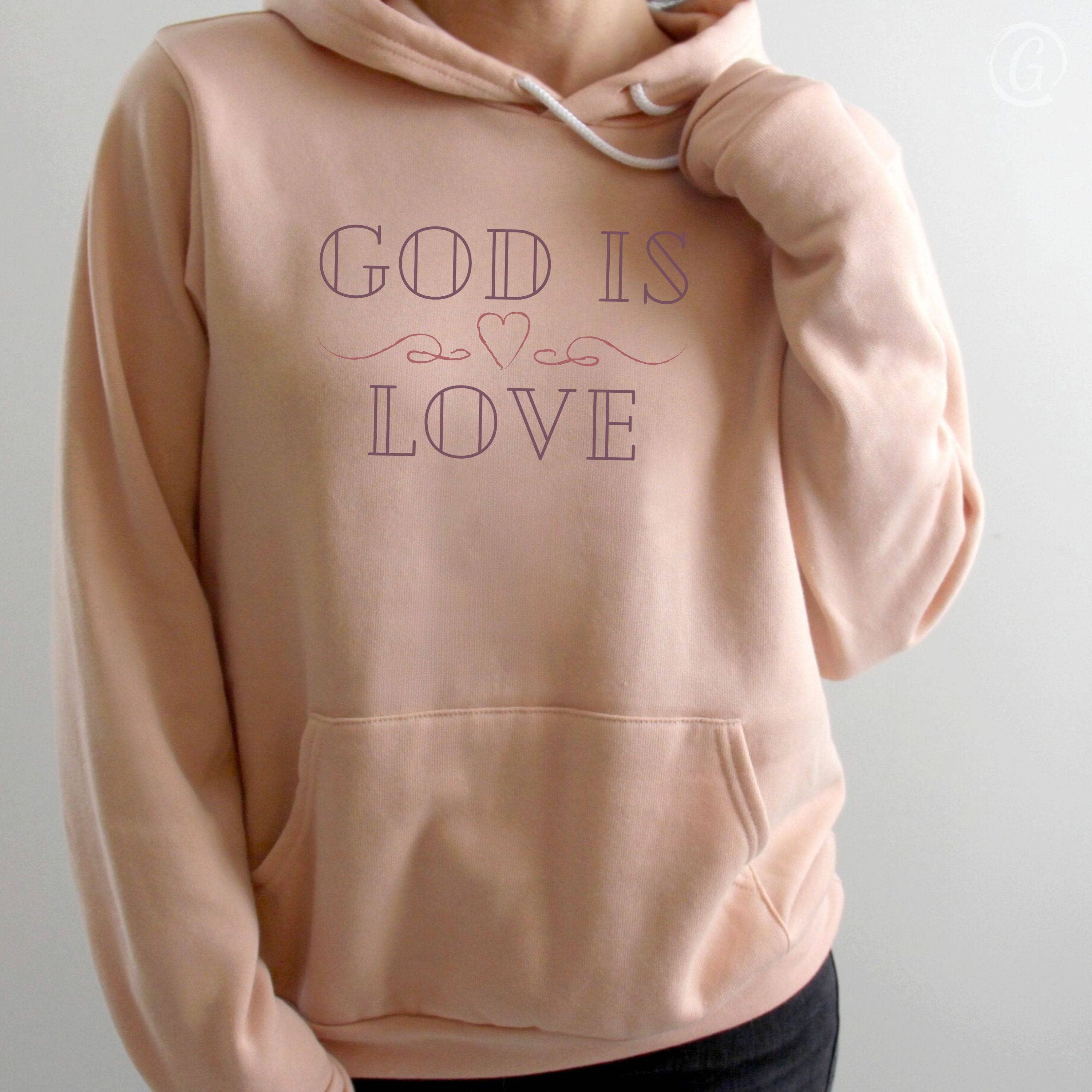 God Is Love Premium Unisex Pullover Hoodie Peach