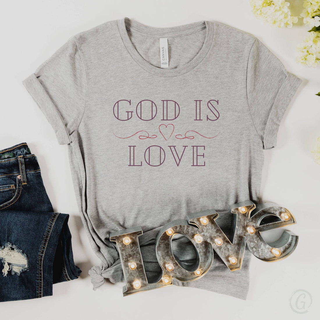 God Is Love Unisex T-Shirt Heathers Athletic Heather