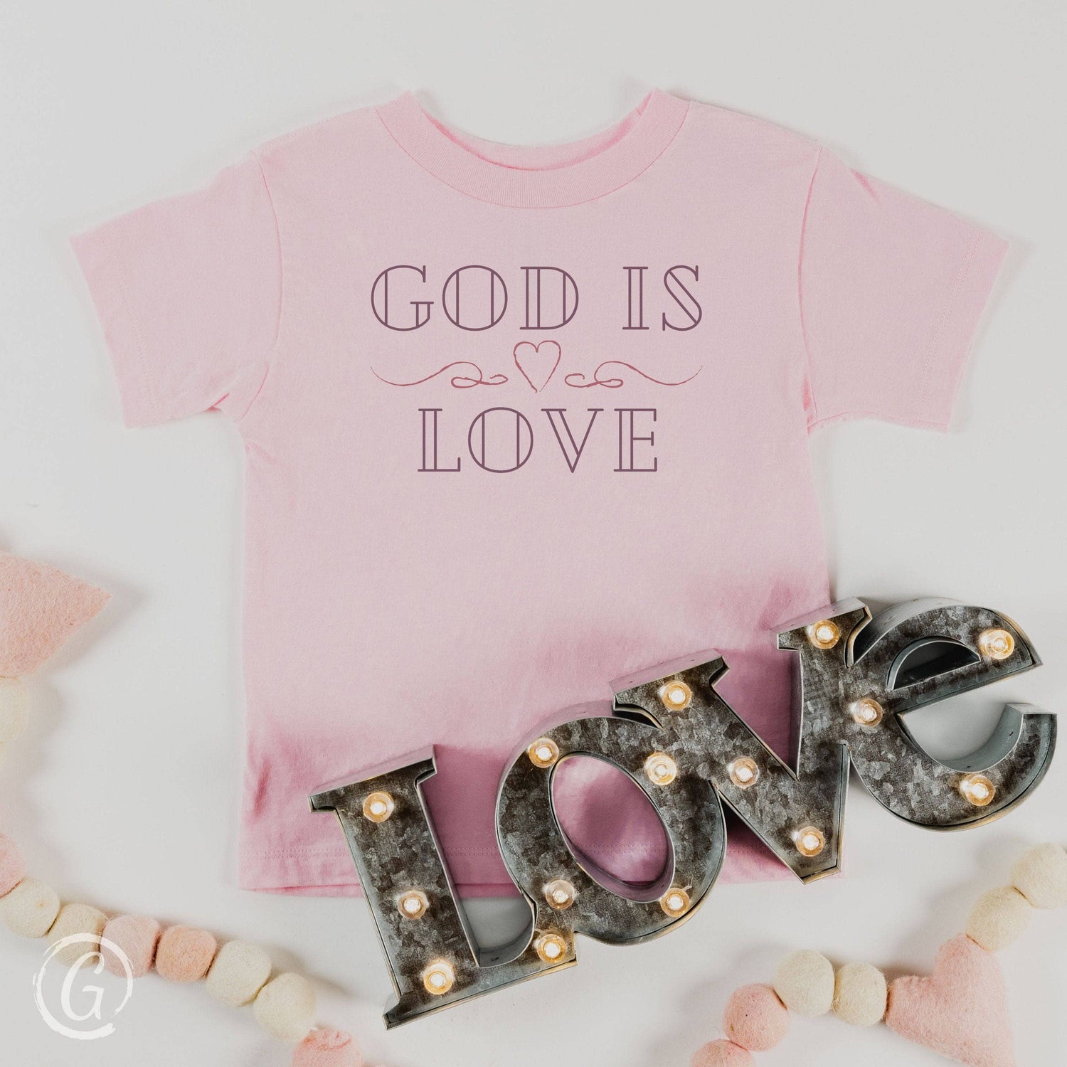 God Is Love Unisex Toddler T-Shirt Pink