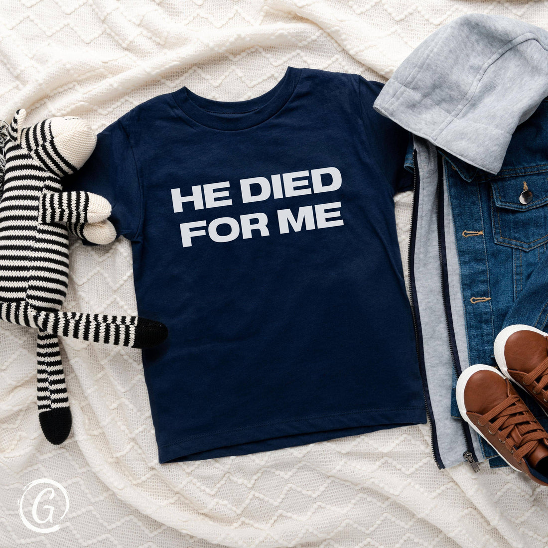 He Died For Me Unisex Toddler T-Shirt Navy