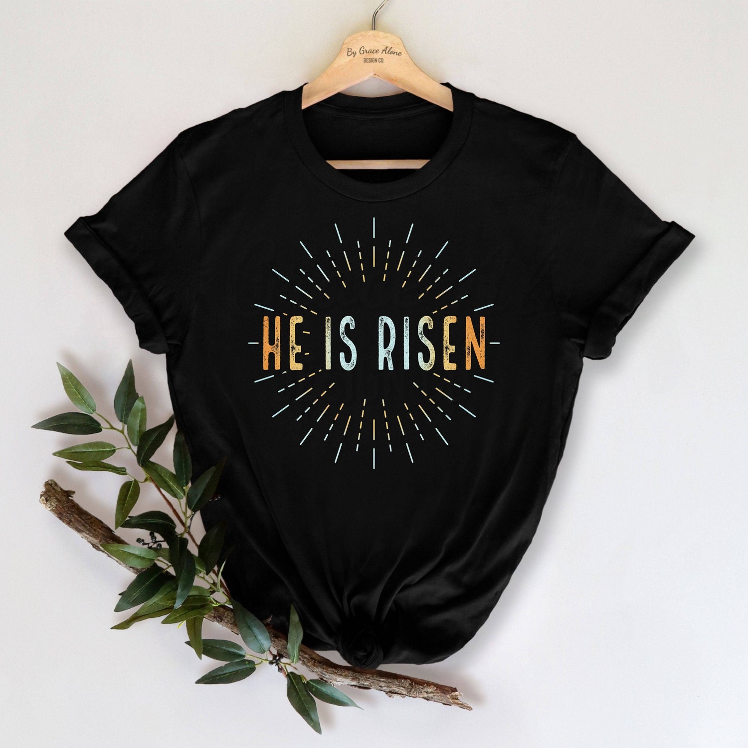 He Is Risen Matthew 28 Unisex T-Shirt Classics Black