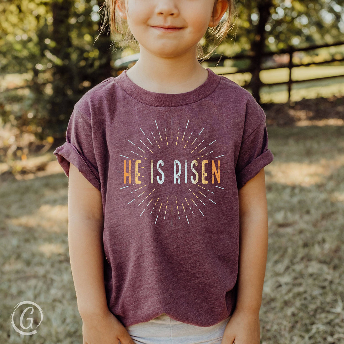 He Is Risen Matthew 28 Unisex Toddler T-Shirt Heather Maroon