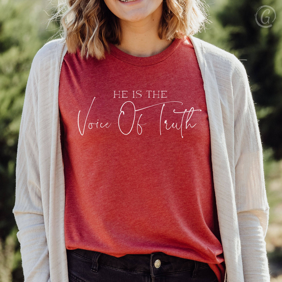 He Is The Voice Of Truth Unisex T-Shirt Heathers Heather Canvas Red