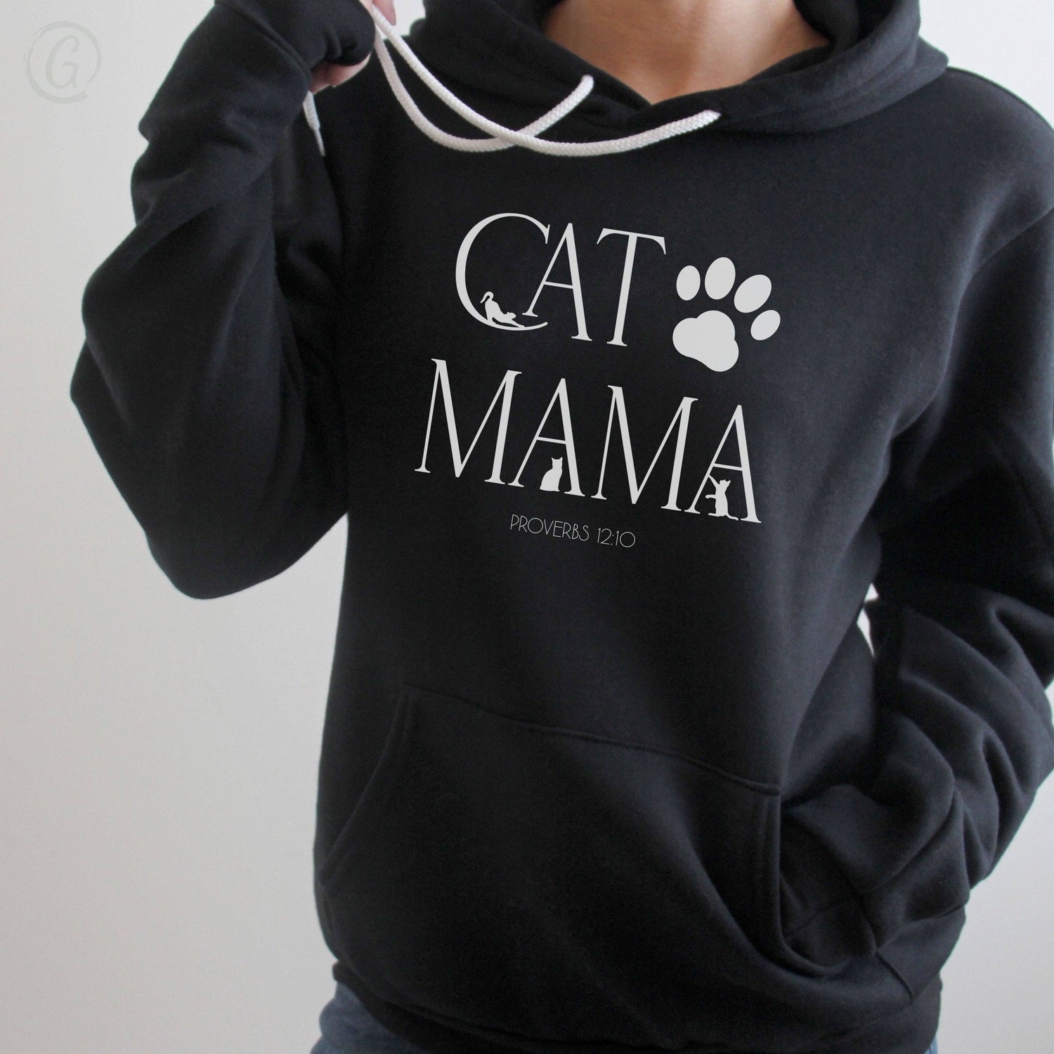 Cat Mama Premium Unisex Pullover Hoodie Black